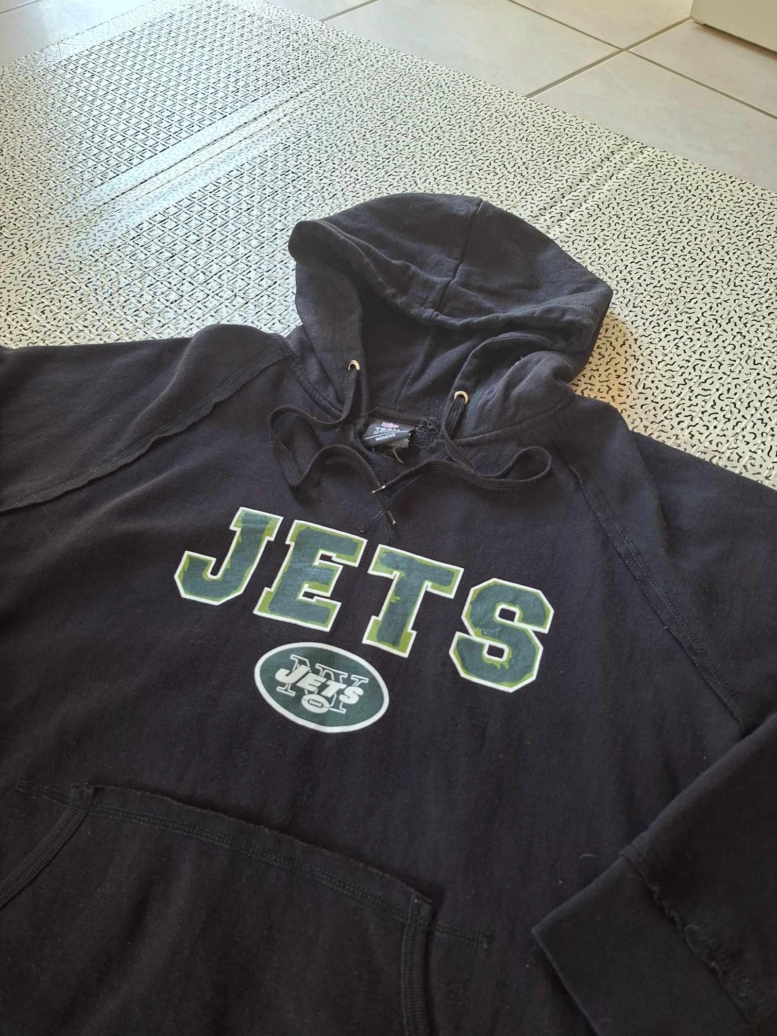 Sudadera con capucha NFL New York Jets negra mujer estilo vintage – Tamaño estimado M – photo 4